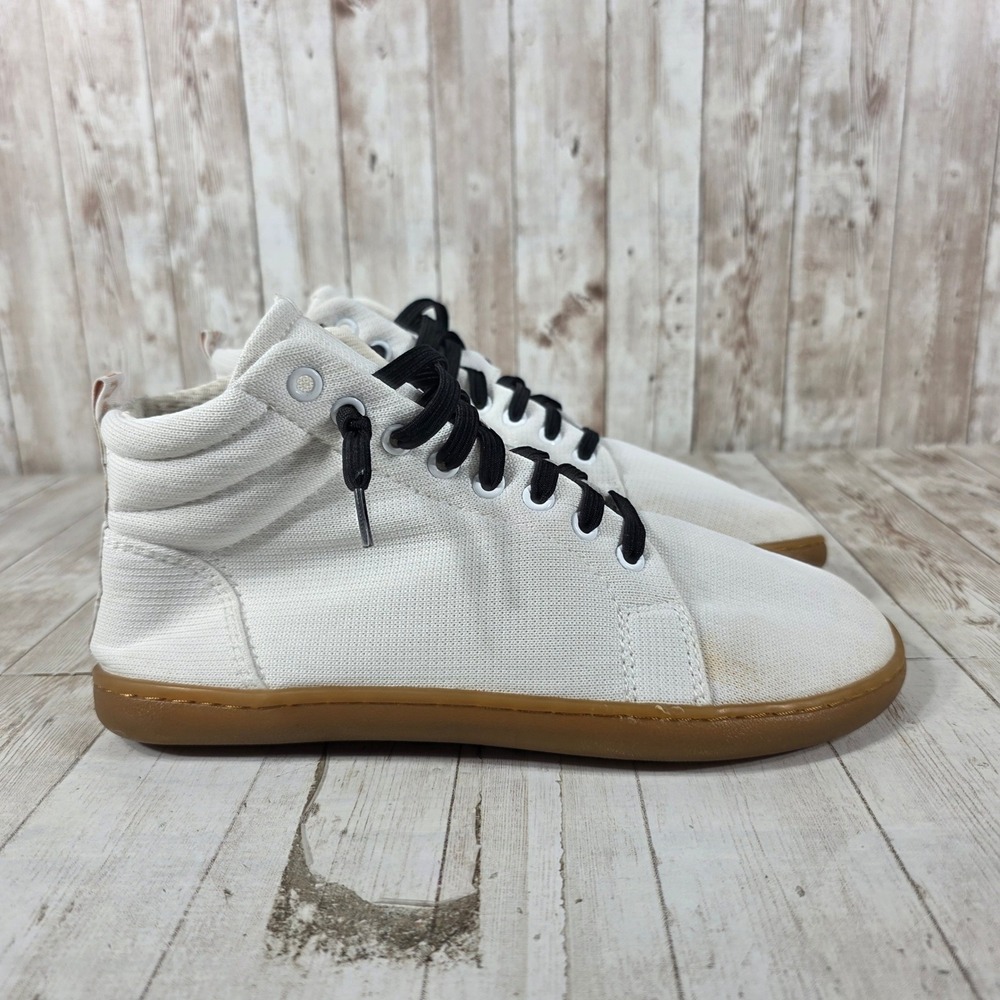 Feelgrounds High Top Barefoot Shoes White Knit Gum Sole Womens 9 Mens 7 EU 40